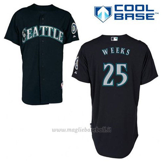 Maglia Baseball Uomo Seattle Mariners Rickie Weeks 25 Blu Blu Alterner Cool Base
